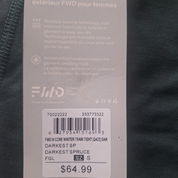 NWT FWD Workout leggings Dark green - Picture 4 of 6